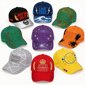 Casquette de baseball brodée avec slogan, bicolore, 5 panneaux, en coton, avec visière color block - Product Image 6
