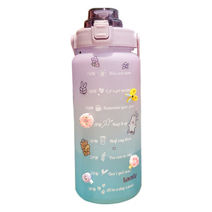 Best Seller 2l Eco Friendly Bpa Free Motivational Sports Gym Plastic Water Bottle With Straw