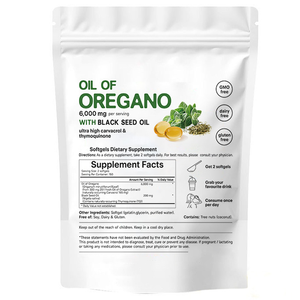 Huile d'<span class=keywords><strong>origan</strong></span> en gélules 6000mg 2-en-1 formulée avec <span class=keywords><strong>de</strong></span> <span class=keywords><strong>l</strong></span>'huile <span class=keywords><strong>de</strong></span> nigelle 200mg, complément <span class=keywords><strong>de</strong></span> bien-être naturel à base <span class=keywords><strong>de</strong></span> plantes, 180 unités - Product Image 6