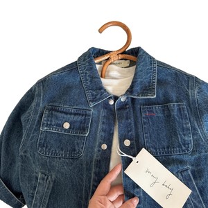 MIMIYANBABY Children's Denim Jacket Blue 857 Solid Color Spring Autumn Casual Boys Coat Thin Style No Hood - Product Image 5