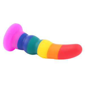 Gökkuşağı silikon Anal Plug yapay penis vajinal tahriş klitoral stimülasyon seks oyuncakları kadınlar erkekler için eşcinsel oyuncaklar yetişkinler için 18 seks dükkanı - Product Image 3