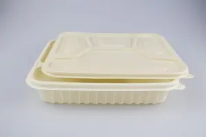 XH-4G-3 Cornstarch 4 Compartment Rectangle Food Container