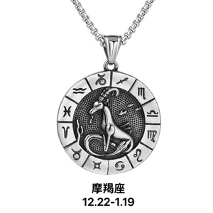 Collar con colgante de constelación del zodiaco de plata tibetana, regalo unisex, joyería con dije redondo para hombres y mujeres, colgante de astrología de 12 signos - Product Image 2