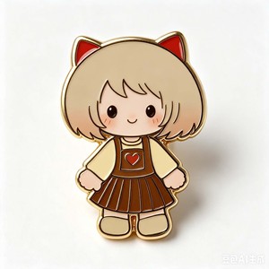 Pin Metálico de Chica de Dibujos Animados, Chapado en Oro, Esmalte Duro, Tema de Amor, Pin de Solapa Coleccionable para el Día de San Valentín - Product Image 6
