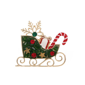 Ensemble de broches en alliage Père Noël de Noël, motif dessin animé, avec micro-incrustation de strass, motifs flocon de neige, cloche, chapeau et traîneau, bijoux de mode pour les fêtes - Product Image 5