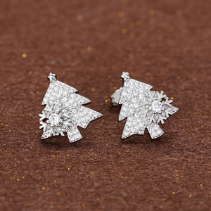 Orecchini a Forma di Fiocco di Neve e Albero di Natale per Donne, Accessori per Orecchie per le Festività Invernali - Product Image 5