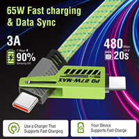   Câble de charge rapide 4 en 1 PD 65W 27W pour iPhone 15 Samsung Xiaomi USB Type C Multi-ports Charge rapide Fil de ligne