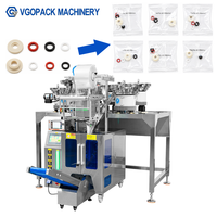 Machine de comptage, remplissage, scellage et emballage à 5 vibro-bacs pour rondelles en plastique, joints toriques en caoutchouc et joints d'étanchéité
