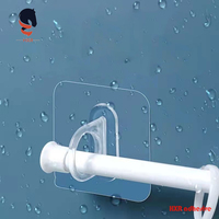 Crochets ronds multifonctionnels en acrylique adhésifs simple face pour suspendre des bouteilles de gel douche et de shampoing, utilisation pour masquage