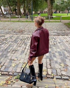 2025 Vintage haute qualité Streetwear femmes en <span class=keywords><strong>cuir</strong></span> PU Bomber veste hiver Zip revers respirant dame <span class=keywords><strong>moto</strong></span> manteaux - Product Image 5