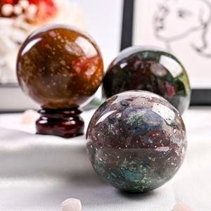 Sphère en cristal naturel de jaspe océanique de haute qualité, polie, avec des veines uniques, pour la décoration de la maison, vente en gros - Product Image 6