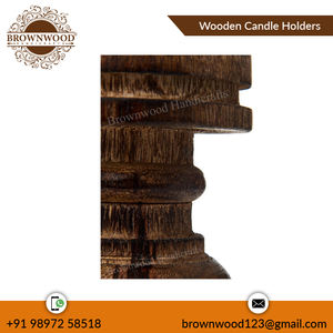 Bougeoirs élégants en bois faits à la main de couleur brûlée pour la décoration de la maison Design de luxe au prix de gros Bougeoir décoratif - Product Image 3