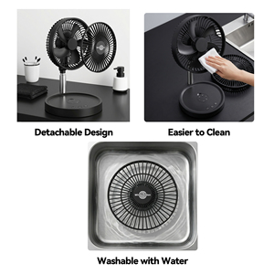 Rechargeable Outdoor Standing <b>Fan</b> <b>With</b> <b>Remote</b>, Adjustable Height, 4-Speed, LED Light, Power Bank, Portable for Home & Travel Por - Product Image 3