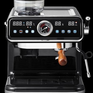 Machine à expresso commerciale avec <span class=keywords><strong>broyeur</strong></span> intégré, contrôle de la température, design rétro en acier inoxydable, manomètre, pour hôtel, camping-car, voiture - Product Image 6