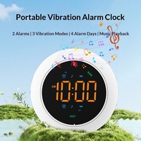 Reloj de Pared LED 2026 con Vibración, Música y Funciones Recargables para Personas Sordas y como Ayuda para Dormir para Niños