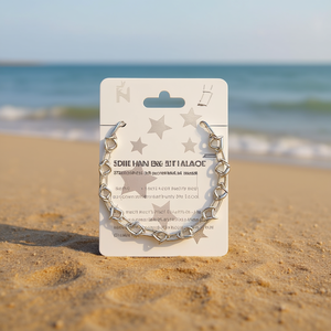 Tobillera Angelina de Acero Inoxidable con Nudo de Estrella, Plateada, Unisex, Joyería para Regalo - Product Image 2