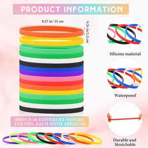 Wholesale Custom Size Sublimation Waterproof Silicone Rubber Blank Plain Bracelet Solid Color Wristband