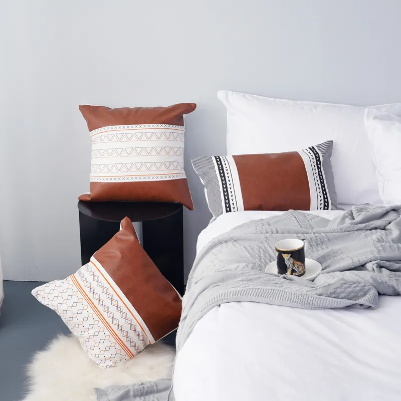 Высококачественная кожаная наволочка RAWHOUSE для дивана, хлопковая квадратная декоративная наволочка