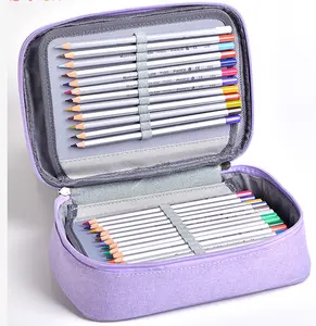 Konka — pochette de crayon en tissu mat, personnalisée, plusieurs couleurs disponibles 72, rose, violet, pour pinceau de maquillage