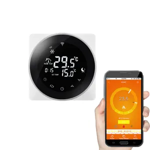 Round Touch Screen Heat Thermostat with Easy to Read Electric Temperature Controller 5-2 Programmable Thermostat Digital DIY