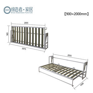 Precio de fábrica, Material metálico, cama Murphy, ahorro de espacio, muebles de pared, cama plegable individual, tipo Horizontal, Kit de herrajes para cama de pared - Product Image 6