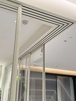 Porte coulissante de séparation en verre à cadre en aluminium, design moderne en L, à fermeture douce, télescopique, pour appartement de luxe, cave à vin, hôpital