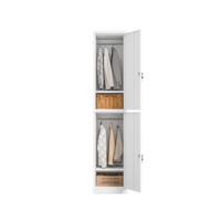 Casier métallique à 2 niveaux, armoire de rangement en acier à 2 portes avec clés, casier vertical pour salle de sport ou vestiaire de travail