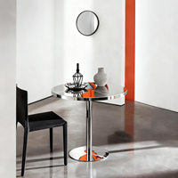 Table basse ronde en acier inoxydable avec finition brossée moderne pour un salon minimaliste, fabrication chinoise