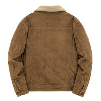 Blouson d'hiver transfrontalier en velours côtelé avec revers, en coton, décontracté, respirant, coupe courte, doublé polaire, épais, coupe ample, fermeture éclair, poches