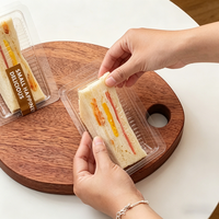 Scatola per Sandwich con Logo Personalizzato, Coperchio e Base in Plastica, Confezione di Lusso a Due Pezzi Trasparente
