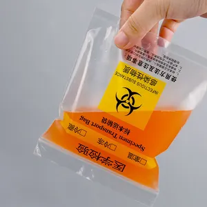 Individuelle Medizin Medizinischer Biohazard-Spezialposten Biosicherheit wiederverschließbare wiederverschließbare selbstversiegelnde Ldpe-Kunststoffverpackung Reißverschlussbeutel mit Reißverschluss