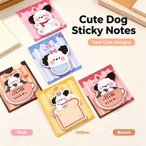 Bloc-notes autocollants mignons en forme de chien, adhésifs, inscriptibles, sans bavures, faciles à décoller - Product Image 3