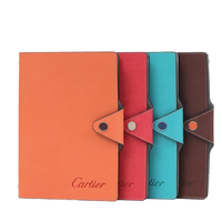 Carnet de notes A5 en cuir PU personnalisé avec logo, spirale 6 anneaux, feuilles mobiles, pour bureau et affaires, avec bloc-notes de 100 feuilles