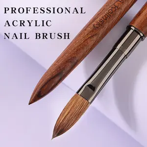 New Product Sandalwood Handle Nail Art Sable Brushes 100% Kolinsky Nail Art Brushes