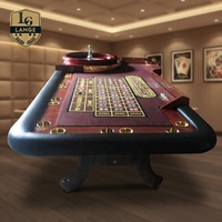 Lange Deluxe 32-Zoll Roulette-Räder Moderner Professioneller Roulette-Tisch mit Massivholz-H-Beinen