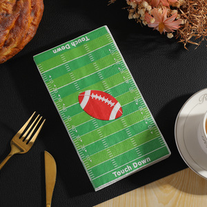 Rugby Ball Print Paper Napkins 330mmx400mm 20 Sheets Per Pack For Themed Party Disposable Tableware - Product Image 2
