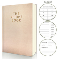 Organisateur de Recettes en Cuir PU Format A5 Personnalisable avec Logo pour Cuisine Familiale, Kit de Classeur à Anneaux pour Livre de Recettes