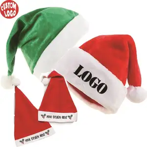 Promotional High Quality Party Supplies Christmas Red Funny Santa Hat Custom Santa Hats