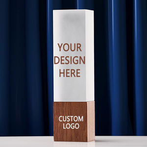 Nuevo diseño de madera cristal Momento Golf Memorial Base boda mérito placa redonda madera escudo Premio trofeo para béisbol - Product Image 2