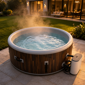 Bain à remous gonflable rond à prix de gros pour 4-6 personnes, <span class=keywords><strong>spa</strong></span> de massage à bulles portable d'extérieur avec couverture isolante pour la famille - Product Image 3