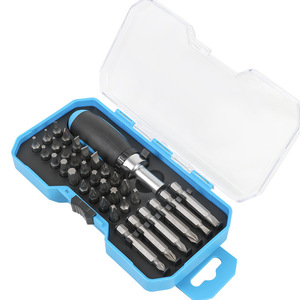 34pc <b>Screwdriver</b> Tool <b>Set</b> <b>Precision</b> Bits For Home And Automotive Use Blue Box Storage With Anti Slip Handle - Product Image 4