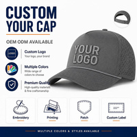 Casquette de golf vintage à 5 panneaux avec corde lisse, trous découpés au laser personnalisés, casquette de baseball imperméable