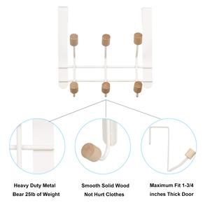 Nouveau <span class=keywords><strong>Design</strong></span> nordique blanc métal crochet de porte <span class=keywords><strong>en</strong></span> <span class=keywords><strong>bois</strong></span> sur porte organisateur support mural cintre sur les crochets de porte - Product Image 6