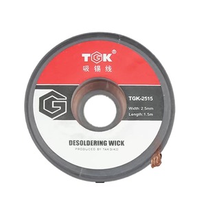Cinta desoldadora Tgk de 2.5mm de ancho y 1.5m de largo, de aleación de cobre con fundente de resina para la eliminación de soldadura - Product Image 1