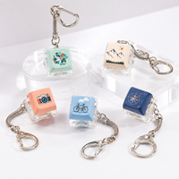 Custom Keycap Keychain Keyboard Key Style Pastel Colors Acrylic Base Metal Clasp Wholesale Promotional Business Gift