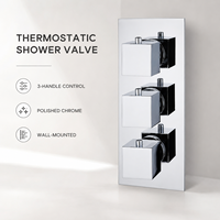 Robinet de douche thermostatique encastré MK505 en laiton massif chromé poli, mitigeur mural