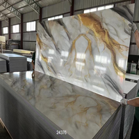 Panneau mural en feuille de marbre PVC de style européen 4 '8' UV étanche à l'humidité et à l'eau avec solution graphique