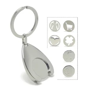 Chaveiro de metal em formato de horseshoe, porta-moedas para superfície, token, compras, carrinho, porta-chaves