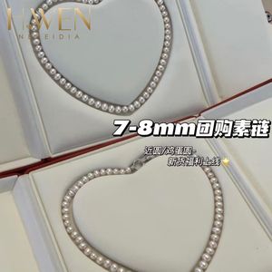 שרשרת פנינים עגולות לבנות מים מתוקים, ברק גבוה, 2-12 מ\\\"מ, איכות 3-6A, כסף טהור 925, תכשיט קלאסי - Product Image 3