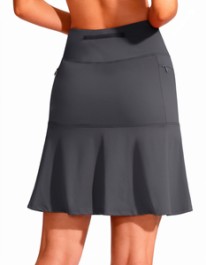 Falda de Golf para Mujer, Color Sólido, Cintura Elástica, Secado Rápido, Estilo Deportivo, Shorts de Poliéster Tejido - Product Image 2